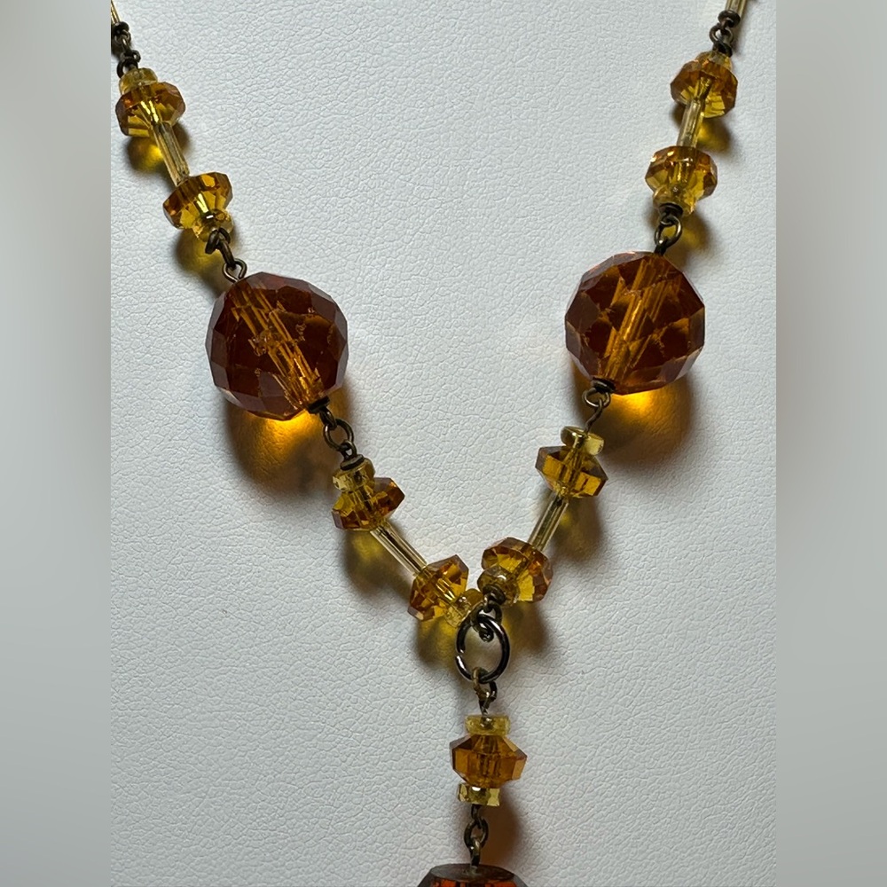 Vintage Amber-Colored Necklace - Picture 4 of 5